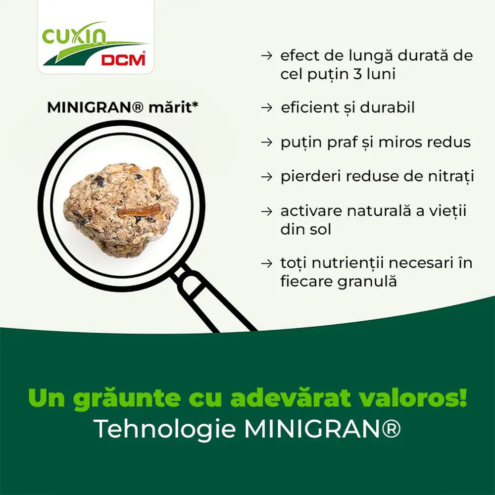 Ingrasamant conifere si gard viu Cuxin DCM, formula speciala cu magneziu, efect de lunga durata, tehnologie MINIGRAN, 1.5 kg
