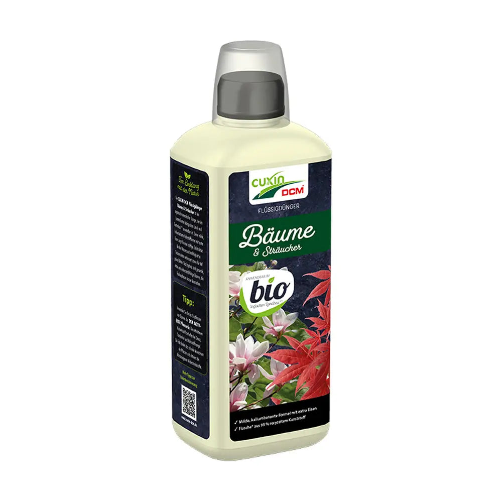 Fertilizant lichid bio Cuxin DCM pentru arbori si arbusti, formula organica-minerala cu potasiu si fier, impotriva secetei, 800 ml