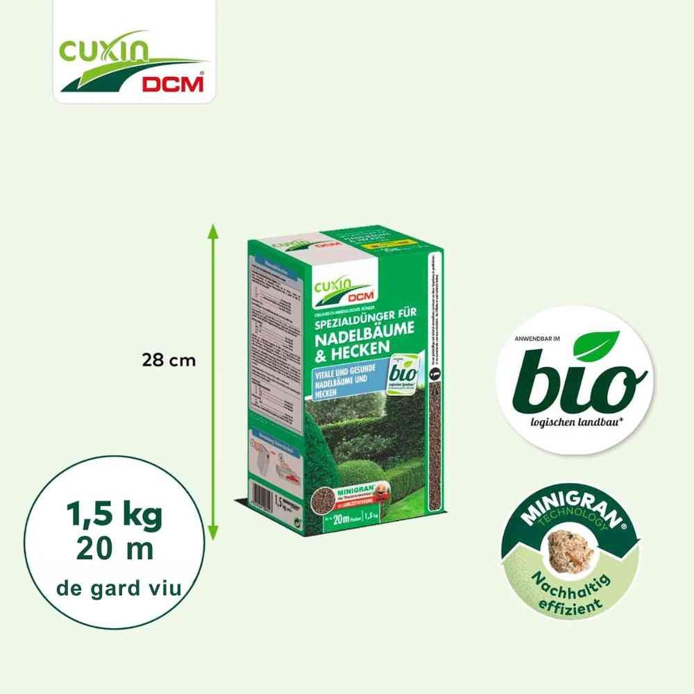 Cuxin DCM tűlevelű és sövénytrágyázó – magnéziumos, hosszú hatású, MINIGRAN®, 1,5 kg