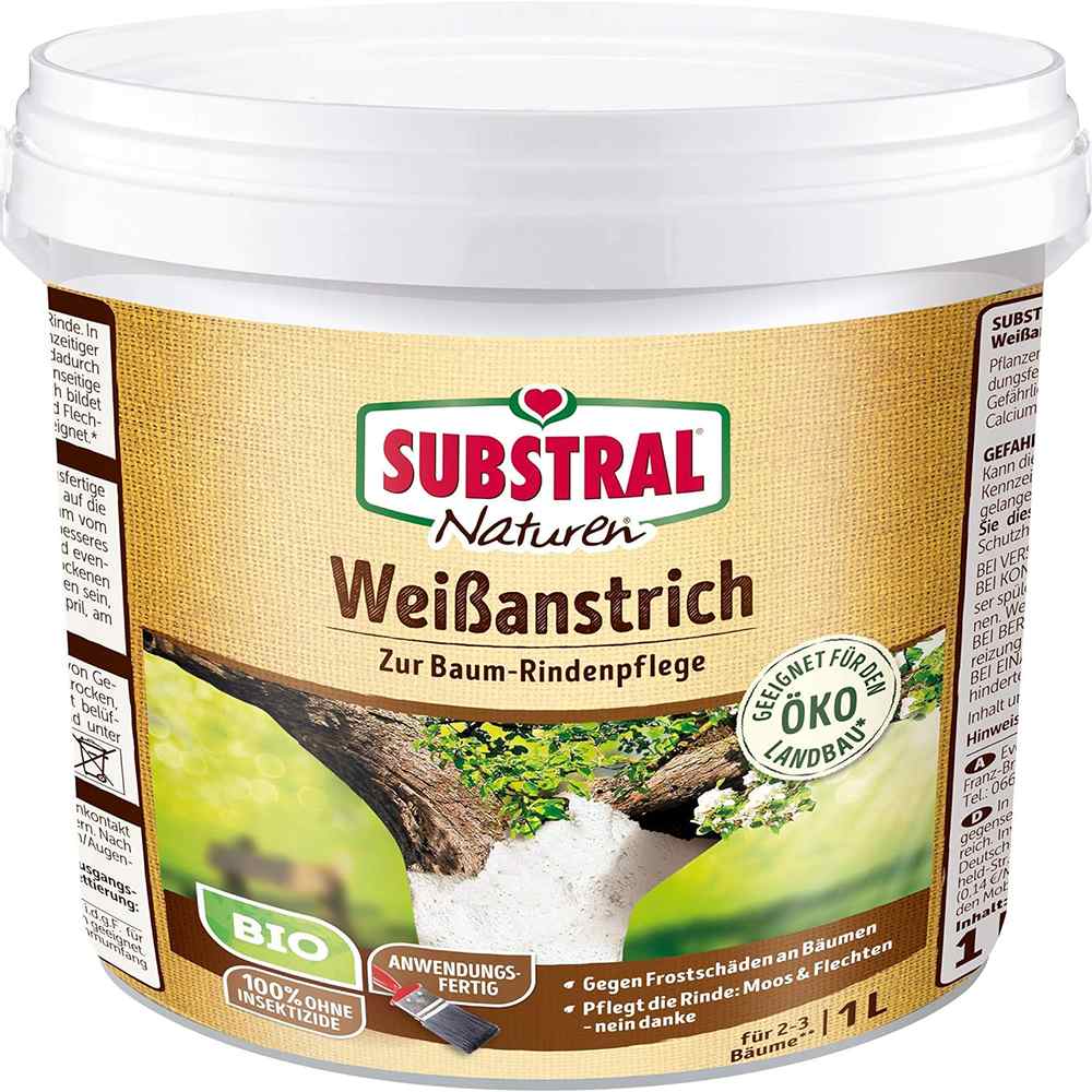 Vopsea arbori SUBSTRAL Naturen pentru protectie trunchiuri, pasta alba impotriva crapaturilor de inghet, 1 L