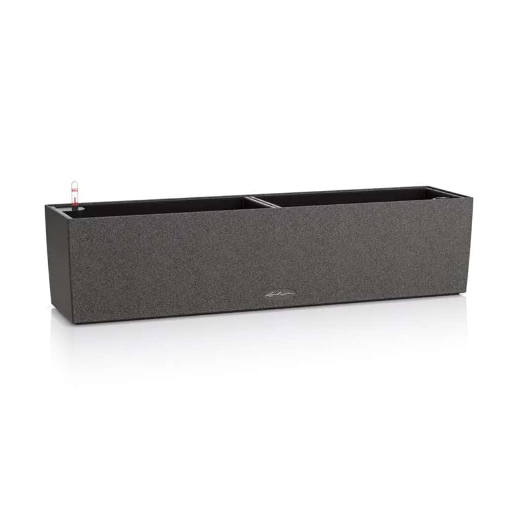 Lechuza Balconera Stone 80 önöntöző balkonláda – fekete kőhatású, 12 l