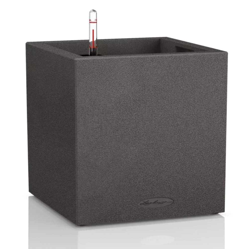 Lechuza CANTO Stone Low 30 önöntöző kaspó – 12 l, kőhatású design