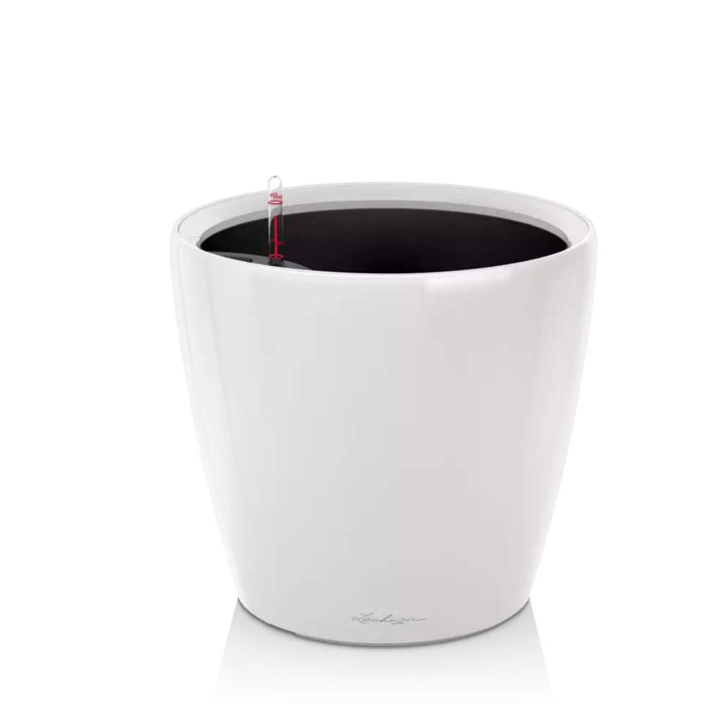Lechuza Classico Premium LS önöntöző kaspó – fényes fehér, 3 l