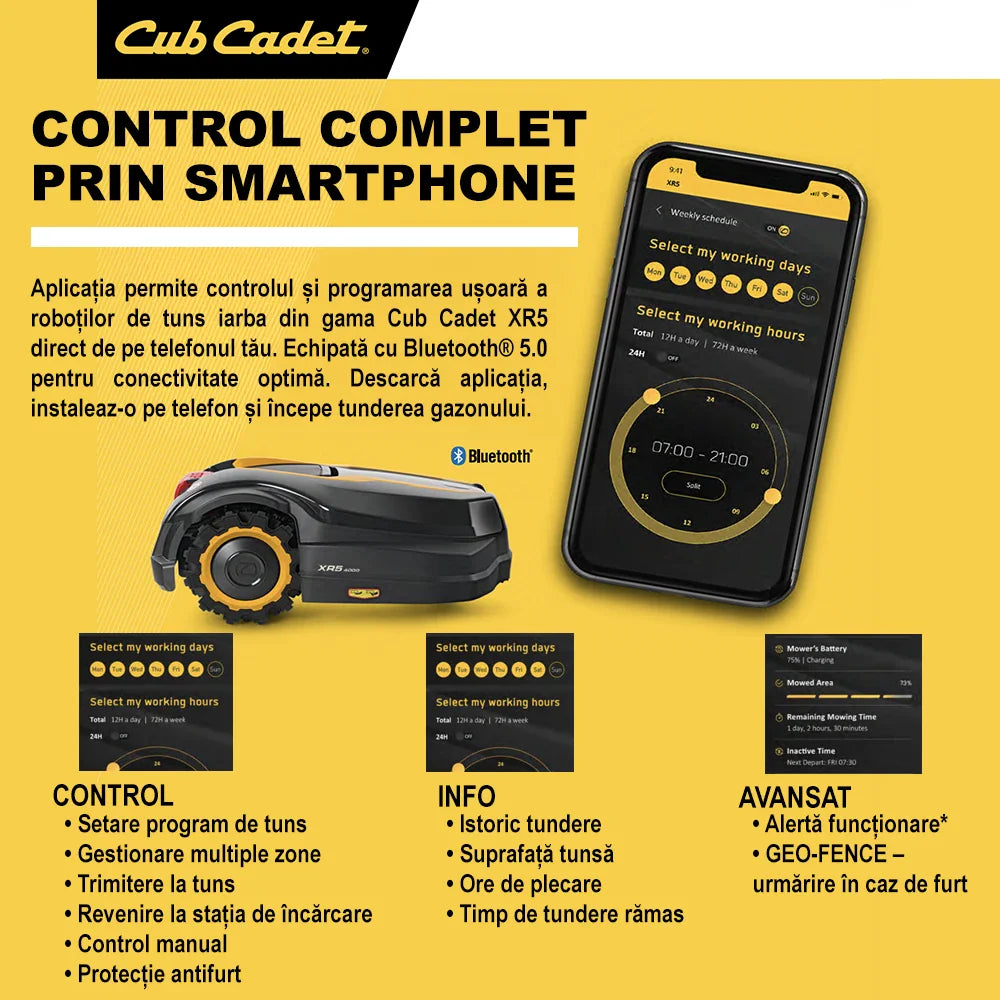 Cub Cadet XR5 1000 robotfűnyíró – akár 1000 m² felülethez, GSM-modullal