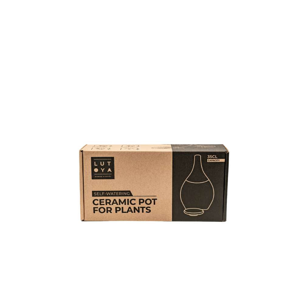 Vas de auto-udare plante "Stea" LUTOYA, decorativ, ceramic, lut, natural, 200 ml