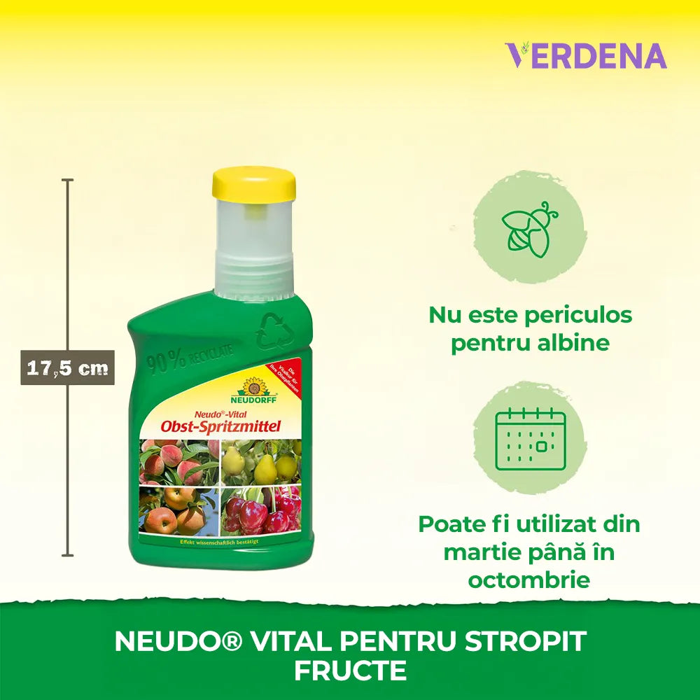 Pesticid Spray Pulverizator Natural Neudorff, pentru pomi fructiferi si arbusti, prevenire boli fungice - 250 ml