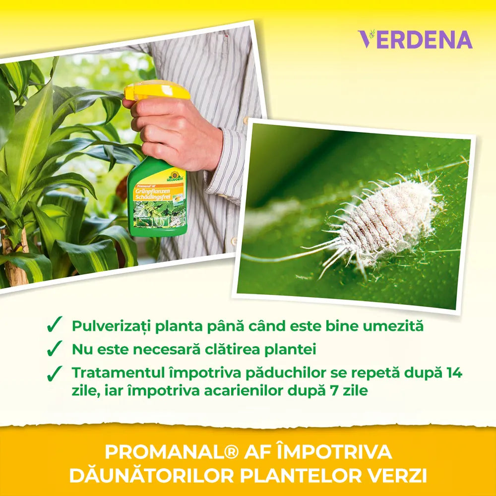 Insecticid Natural Spray pentru Plante Verzi Neudorff Promanal AF, combatere eficienta a paduchilor si acarienilor - 250 ml