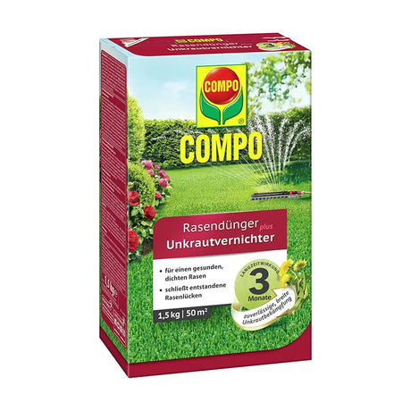 Ingrasamant gazon Compo Floranid, 1.5 kg pentru 50 mp, cu erbicid 2 in 1 efect imediat si de lunga durata