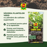 Pamant Compo Sana pentru plante verzi si palmieri 10 litri cu fertilizare 12 saptamani