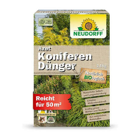 Ingrasamant organic Neudorff Azet pentru conifere si plante vesnic verzi 2.5 kg – efect imediat si prelungit pana la 100 zile