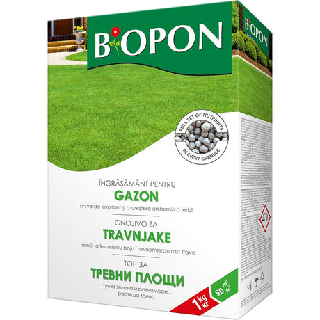 Ingrasamant granulat BIOPON pentru gazon 1kg, crestere rapida si gazon des