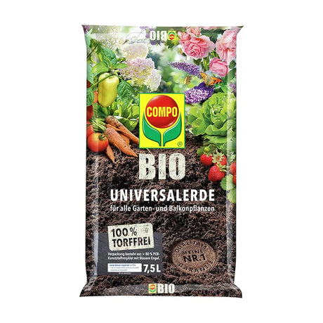 Pamant universal organic Compo pentru plante de interior legume fructe si ierburi aromatice 7.5 litri fara turba