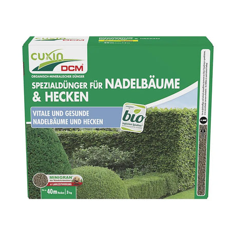 Ingrasamant special Cuxin DCM pentru conifere si gard viu 3 kg cu tehnologie Minigran si actiune de lunga durata