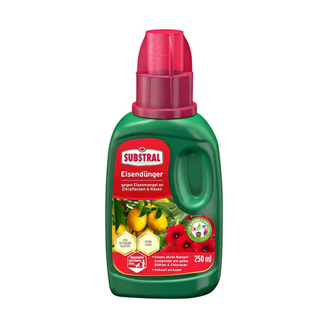 Fertilizant lichid Substral 250 ml, cu fier impotriva clorozei si frunzelor galbene pentru plante ornamentale si gazon