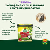 Ingrasamant gazon Compo, 8 kg pentru 320 mp, efect de 3 luni, granule fine