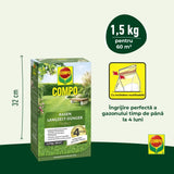 Ingrasamant gazon Compo, 1.5 kg pentru 60 mp, efect de lunga durată anti-muschi si buruieni