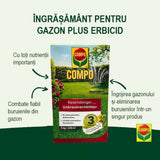 Compo gyeptrágya gyomirtóval – 3 kg, 3 hónapos hatás