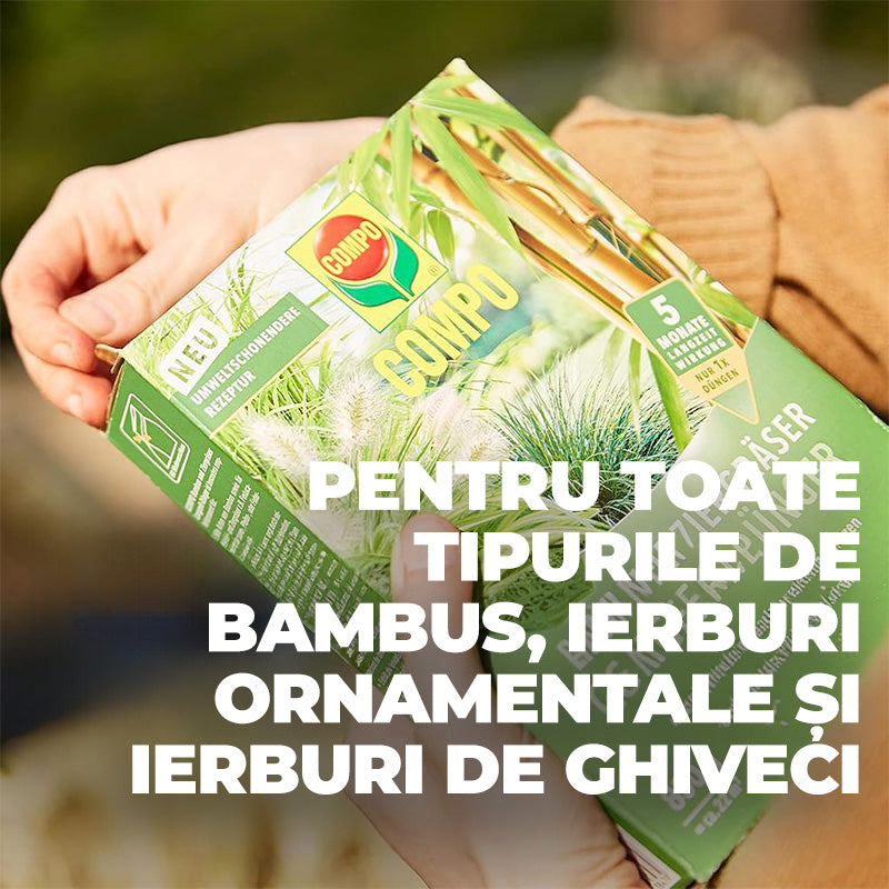 Ingrasamant pentru Bambus si Ierburi Ornamentale, 850 g, 22 m², Formula Ecologica, Efect de Lunga Durata 5 Luni, COMPO