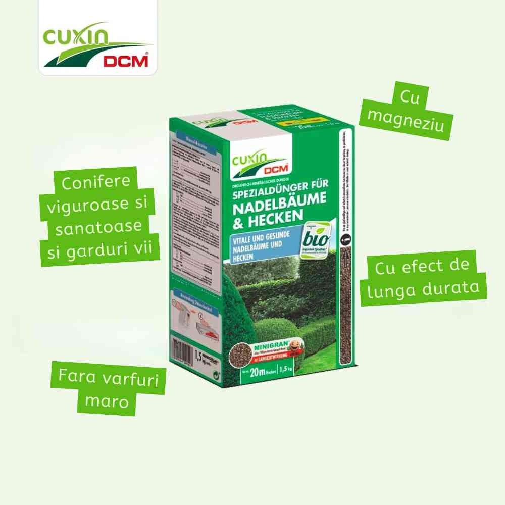 Cuxin DCM tűlevelű és sövénytrágyázó – magnéziumos, hosszú hatású, MINIGRAN®, 1,5 kg