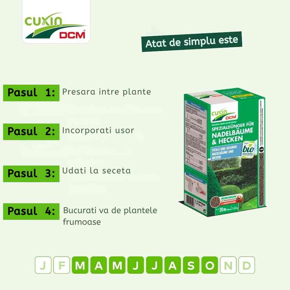 Cuxin DCM tűlevelű és sövénytrágyázó – magnéziumos, hosszú hatású, MINIGRAN®, 1,5 kg