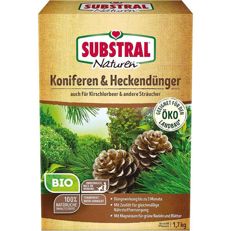 Ingrasamant conifere si gard viu SUBSTRAL Naturen, NPK 7-3-5 cu zeolit, 1.7 kg, fertilizant organic-mineral cu efect 3 luni