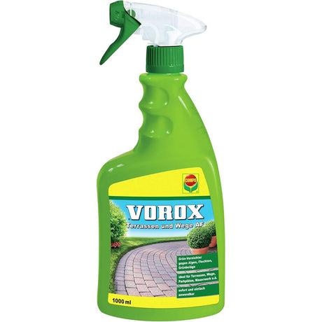 Spray curatare mucegai algelor si licheni COMPO Vorox Terrase si Cai, 1 l, utilizare direct din recipient, eficient pentru terase si alei