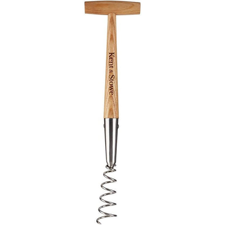 Extractor papadie KENT & STOWE din otel inoxidabil, unealta pentru indepartare buruieni cu radacina pivotanta, maner din lemn de frasin, 38 cm