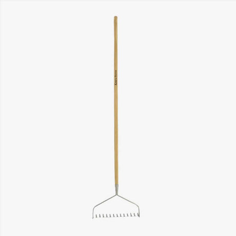 Grebla sol profesionala Kent & Stowe din inox cu coada din frasin 158 cm, pentru nivelare si pregatirea solului