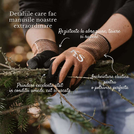 Manusi gradina KENT & STOWE Surefit All Grip, nitril, aderenta ridicata, marime M