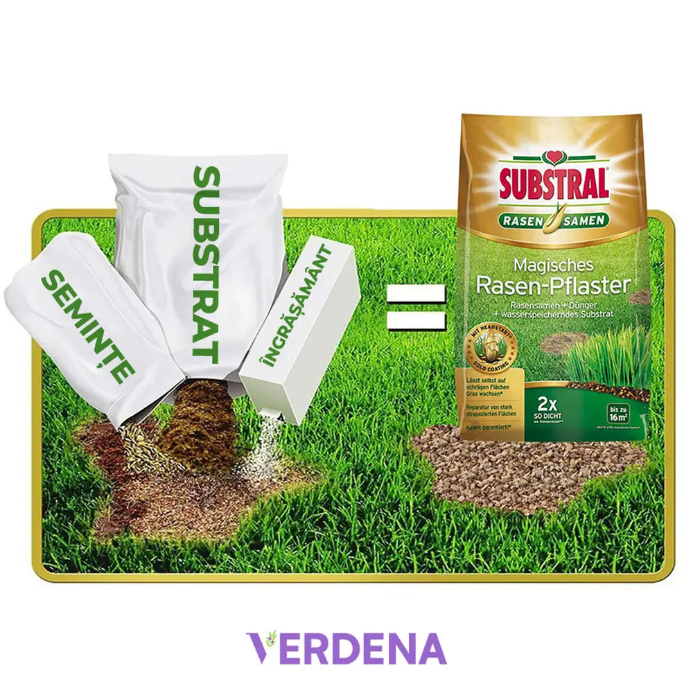 Reparare gazon Substral Plastura Magica 3 in 1, 3 kg, cu seminte gazon substrat si ingrasamant pentru zone goale