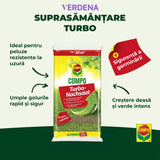 Compo turbo reseeding seminte gazon, 1 kg pentru 50 mp, regenerare rapida, amestec premium cu germinare rapida si siguranta ridicata