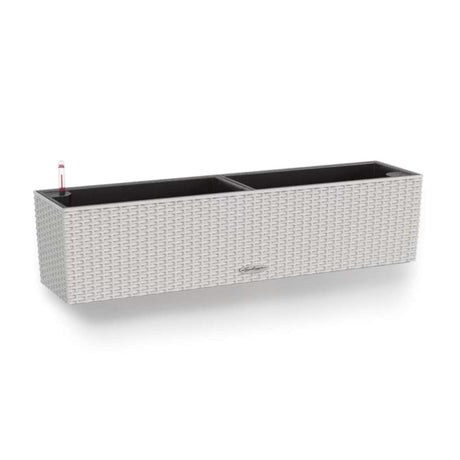 Lechuza Balconera Cottage 80 önöntöző balkonláda – rattanhatású, szürke, 12 l