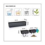 Lechuza Balconera Color 80 önöntöző balkonláda – 12 l, matt szürke