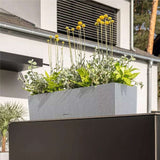Lechuza Balconera Stone 80 önöntöző balkonláda – 12 l, kőhatású szürke