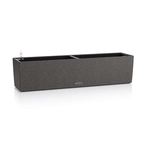 Lechuza Balconera Stone 80 önöntöző balkonláda – fekete kőhatású, 12 l