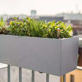 Lechuza Balconera Stone 80 önöntöző balkonláda – 12 l, fehér kőhatású felület