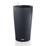 Lechuza Cilindro Color 23 önöntöző cserép – 5,5 l, matt fekete, beépített öntözőrendszerrel