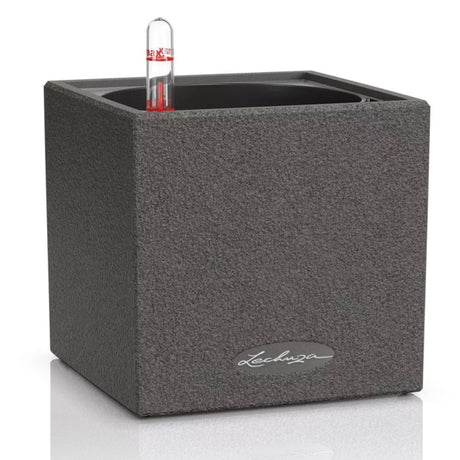 Lechuza CANTO Stone Cube 14 önöntöző cserép – kőhatású modern design
