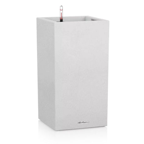 Ghiveci Auto-Irigant Lechuza Canto Stone High 30, 12 l, efect piatra alba, sistem de autoirigare, insert detasabil, strat de drenaj