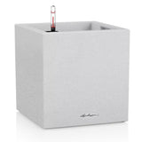 Lechuza CANTO Stone Low 30 önöntöző kaspó – 12 l, kőhatású fehér design