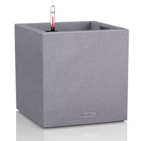 Lechuza CANTO Stone Low 30 önöntöző kaspó – 12 l, kőhatású szürke design
