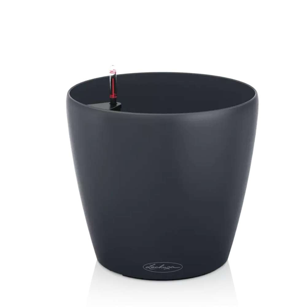 Lechuza CLASSICO Color 35 önöntöző cserép – 17 l, matt fekete