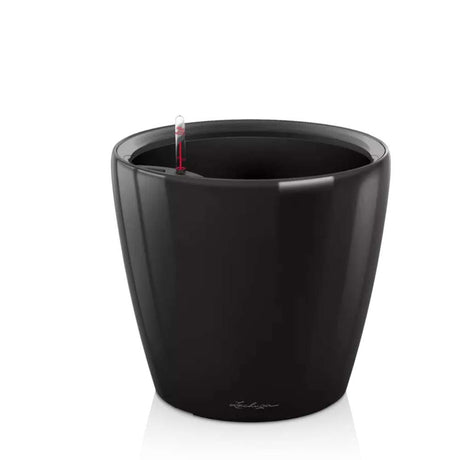 Lechuza Classico Premium LS önöntöző kaspó – fényes fekete, 3 l