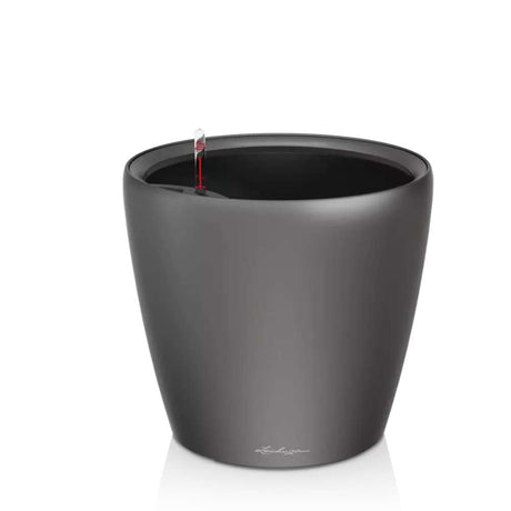 Lechuza CLASSICO Premium LS önöntöző kaspó – 21 cm, matt szürke, lecsatolható betéttel