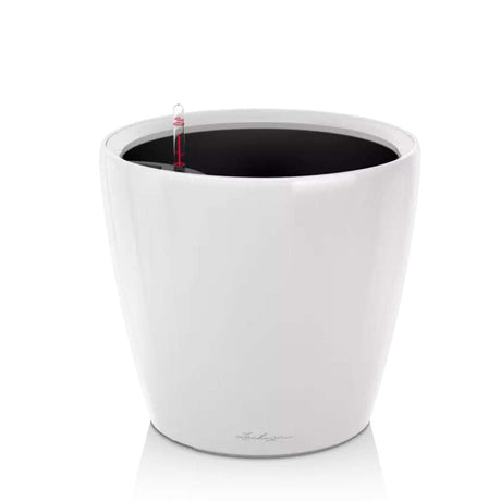 Lechuza CLASSICO Premium LS önöntöző cserép 28 – elegáns, fényes fehér dizájn