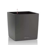 Lechuza Cube Premium 30 önöntöző kaspó – 12 l, fekete metál, leválasztható betéttel
