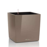 Lechuza Cube Premium 30 önöntöző kaspó – 12 l, fényes bézs, levehető belső betéttel