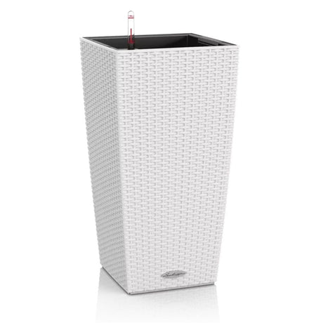 Lechuza Cubico Cottage 30 öntözős kaspó – rattan hatású, fehér