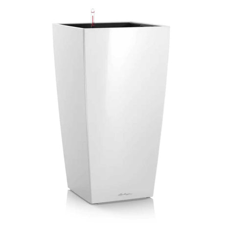 Lechuza CUBICO Premium 30 önöntöző kaspó – 14 l, fényes fehér, levehető betéttel