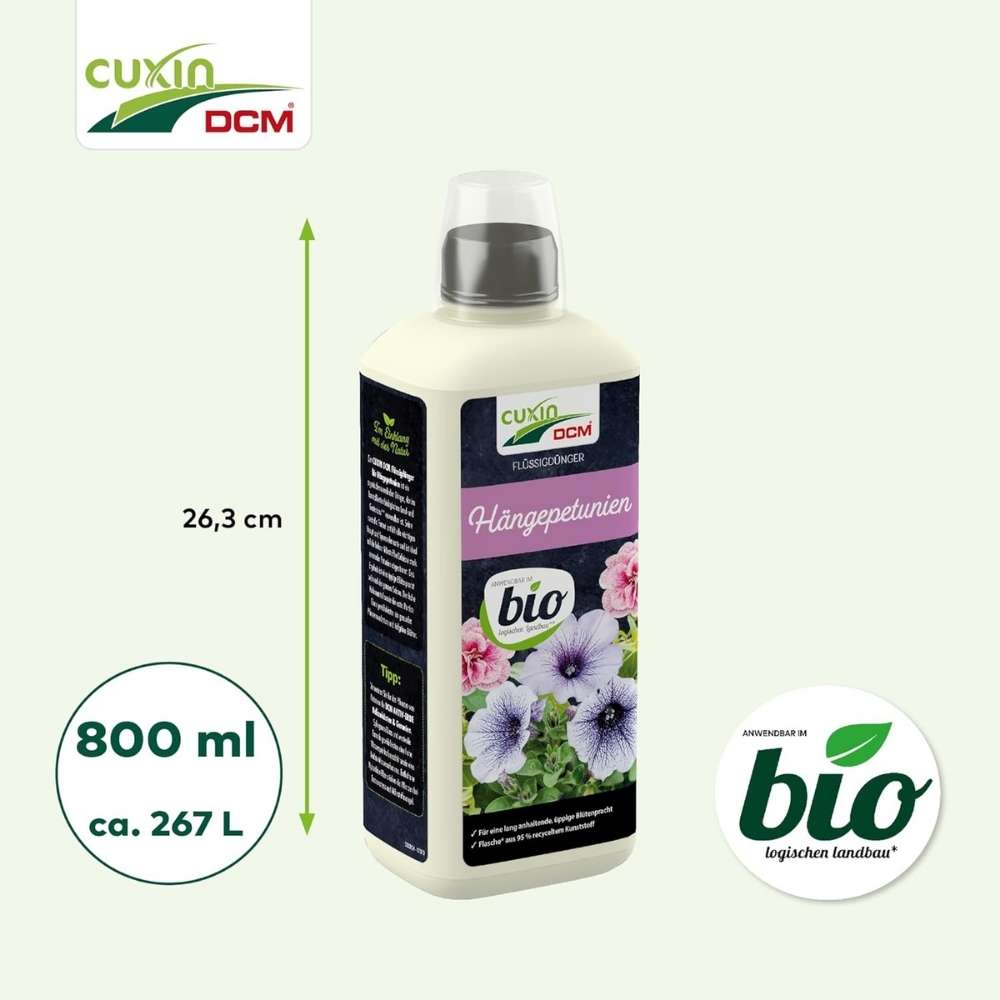Ingrasamant Lichid Organic pentru Petunii Suspendate, 800 ml, Cuxin DCM